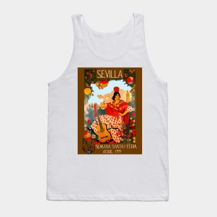 Sevilla - Seville, Spain Poster for April 1919 Holy Week and Fair (Semana Santa y Feria) Tank Top